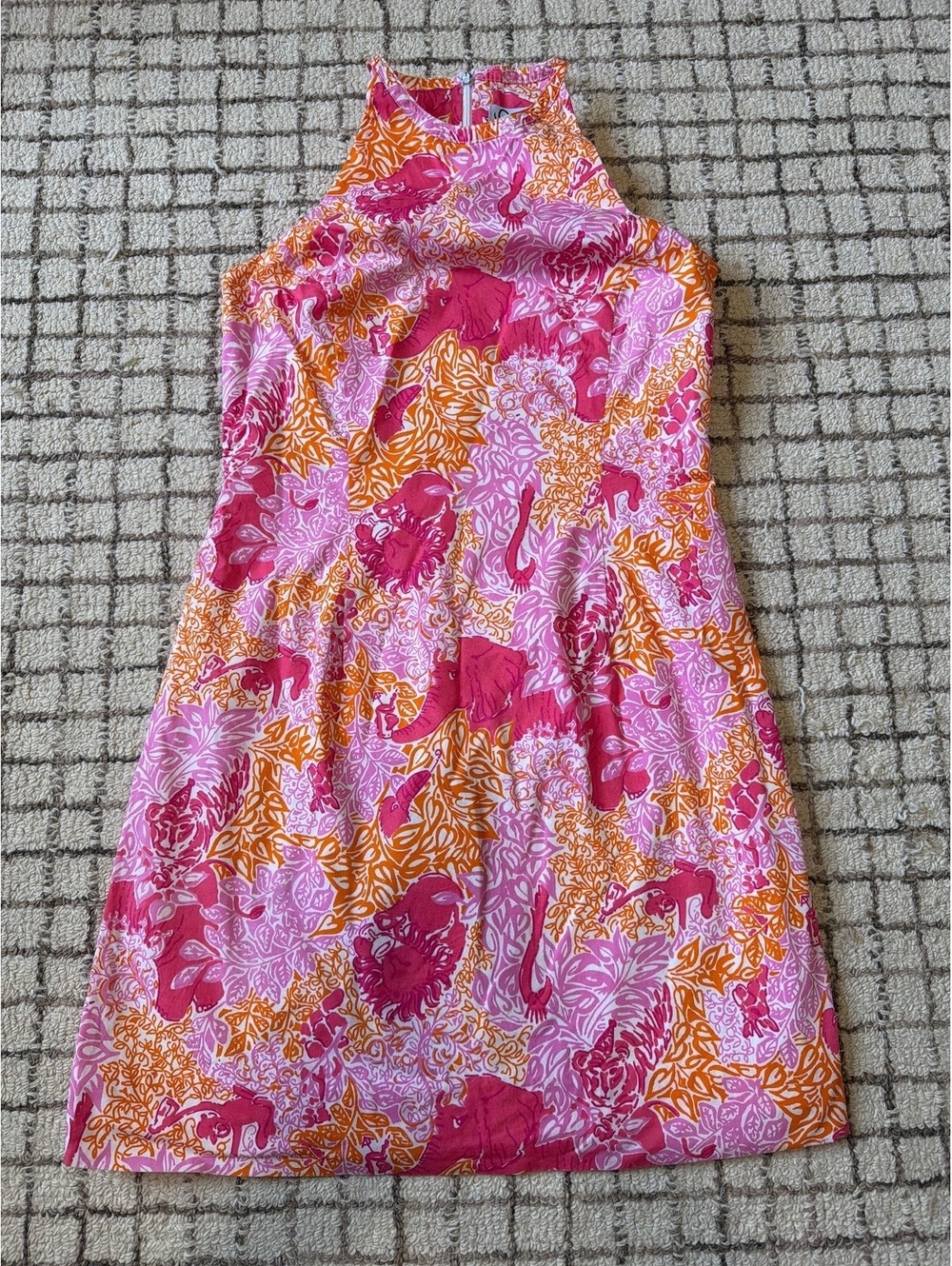 Vintage Lilly Pulitzer Poppy Pink Party Animals Dress Nautical Preppy Size 4